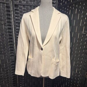 J. Crew Cream Women's Sweater Blazer w pockets. NWT Sz L petite